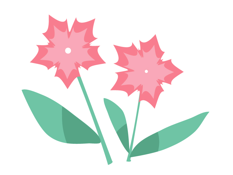 ピンク色の小花のイラスト