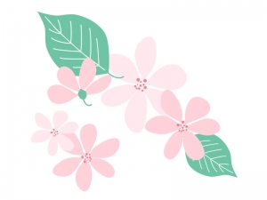 パステル調のピンク色の小花のイラスト イラスト無料 かわいいテンプレート