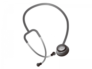 黒とシルバーの聴診器のイラスト イラスト無料 かわいいテンプレート