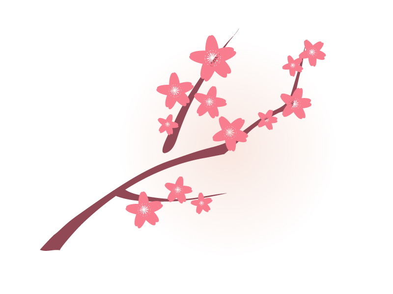 春・桜と枝のイラスト