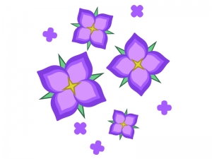 ポップなタッチの紫色の紫陽花のイラスト イラスト無料 かわいいテンプレート