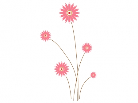 五つ咲いたピンク色の小花のイラスト