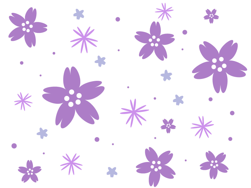 たくさんの紫色の小花のイラスト