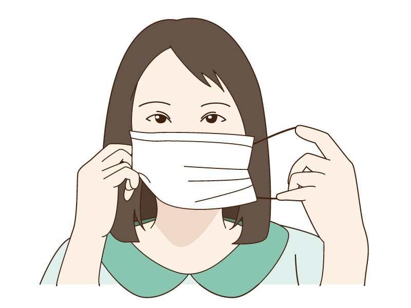 マスクをしている女性のイラスト