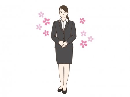 新入社員をイメージした女性のイラスト