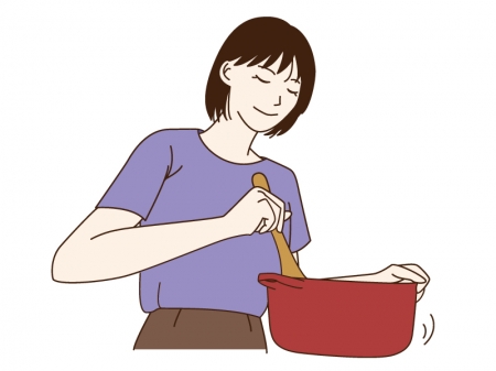 料理をしている女性のイラスト03