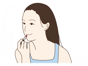 口紅を塗っている女性のイラスト イラスト無料 かわいいテンプレート