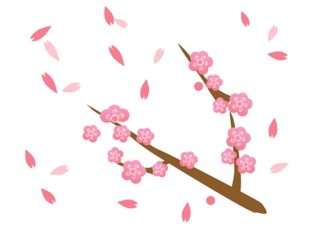 桜の花びらが舞っているイメージのイラスト