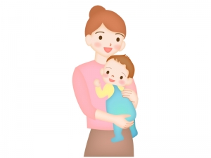 お母さんが赤ちゃんをだっこしているイラスト イラスト無料 かわいいテンプレート