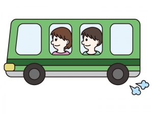 バスに乗る人々のイラスト イラスト無料 かわいいテンプレート