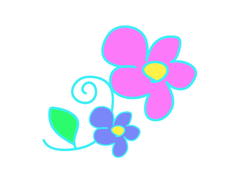 ツタと花の模様のイラスト
