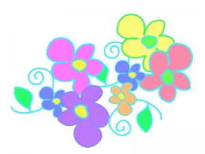 ツタと花の模様のイラスト02 イラスト無料 かわいいテンプレート
