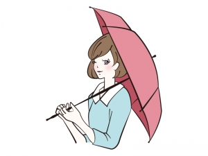 傘をさす女性のイラスト イラスト無料 かわいいテンプレート