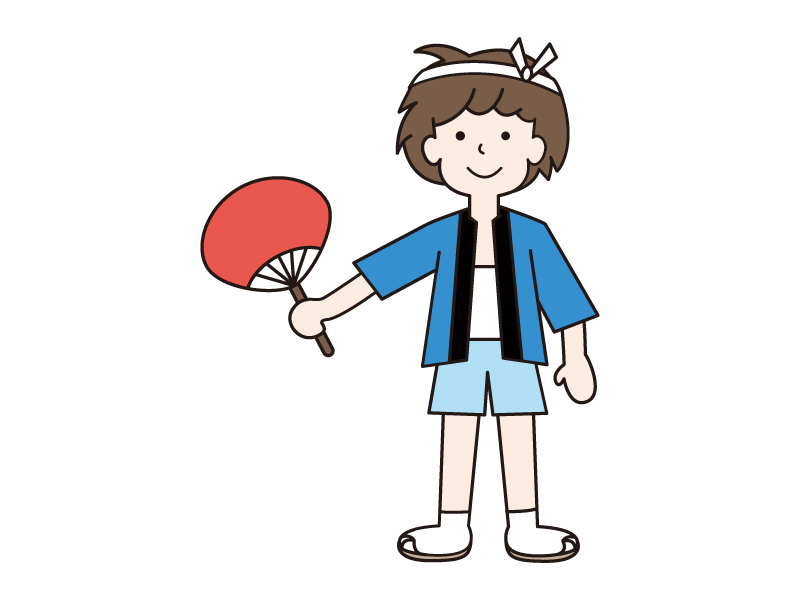 夏祭り・はっぴを着た男の子イラスト