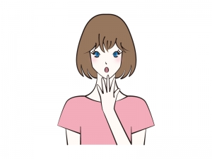 驚いた表情の女性のイラスト イラスト無料 かわいいテンプレート