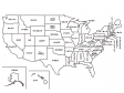 アメリカ合衆国（州別）白地図のイラスト素材