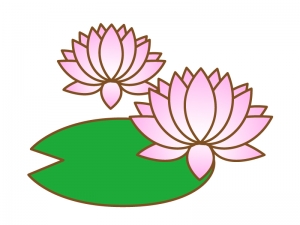 水辺に浮く蓮の花のイラスト02 イラスト無料 かわいいテンプレート 水辺に浮く蓮の花のイラスト02 イラスト無料 かわいいテンプレート