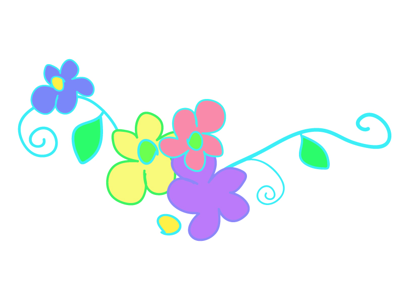 ツタと花の模様のイラスト03