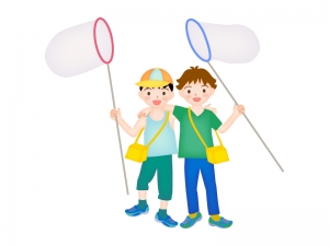 虫取りをする男の子たちのイラスト イラスト無料 かわいいテンプレート 虫取りをする男の子たちのイラスト イラスト無料 かわいいテンプレート