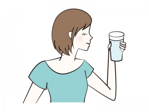 水を飲む女性のイラスト イラスト無料 かわいいテンプレート