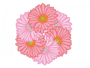 たくさんのガーベラの花のイラスト イラスト無料 かわいいテンプレート