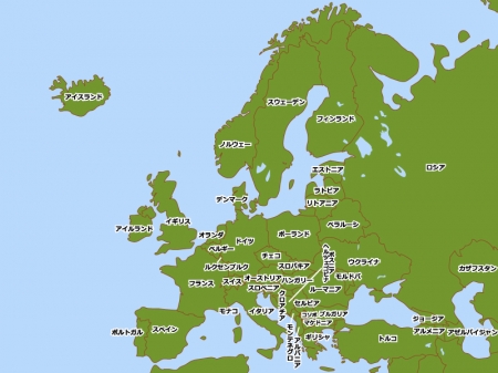 ヨーロッパ（欧州）の地図イラスト素材