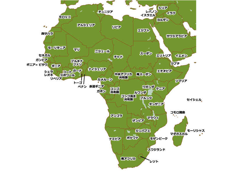 アフリカ大陸の地図イラスト素材