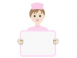 伝言板と女性の看護師さんのイラスト02