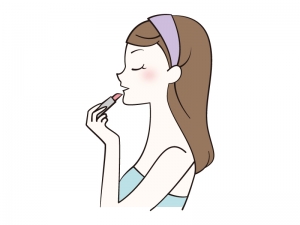 口紅を塗る女性の横顔のイラスト イラスト無料 かわいいテンプレート