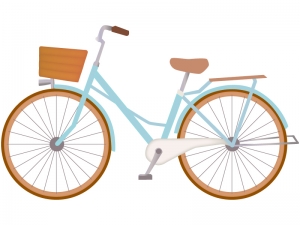 爽やかな水色の自転車のイラスト イラスト無料 かわいいテンプレート