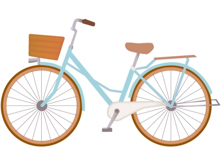 爽やかな水色の自転車のイラスト