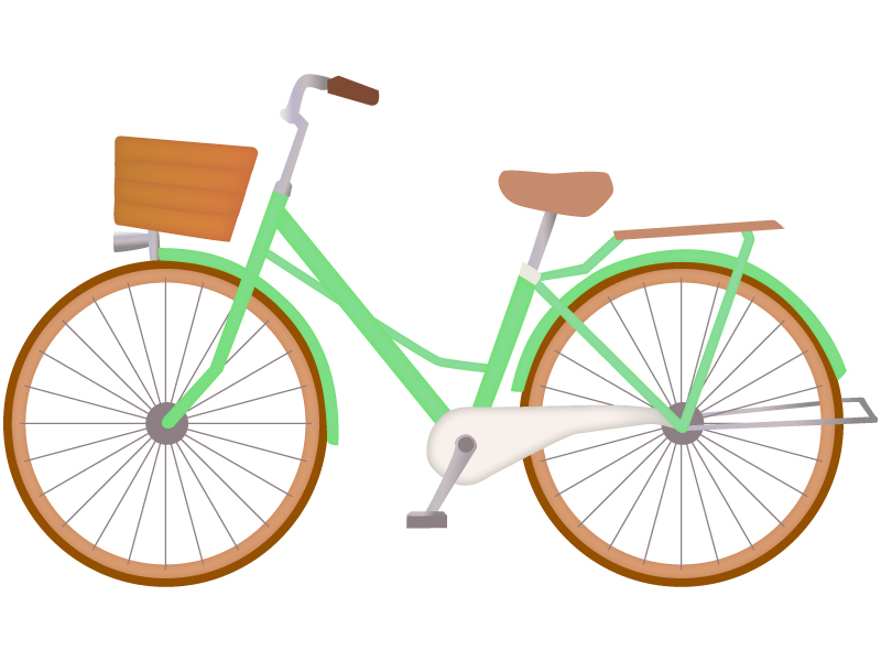 鮮やかな緑色の自転車のイラスト