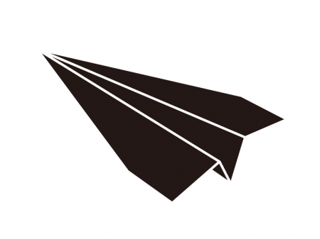 紙飛行機のシルエットのイラスト
