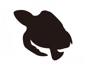 ウミガメのシルエットのイラスト イラスト無料 かわいいテンプレート