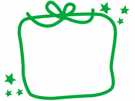 プレゼント（緑色・グリーン）のフレーム・枠素材