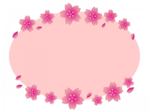桜のフレーム 飾り枠素材05 イラスト無料 かわいいテンプレート