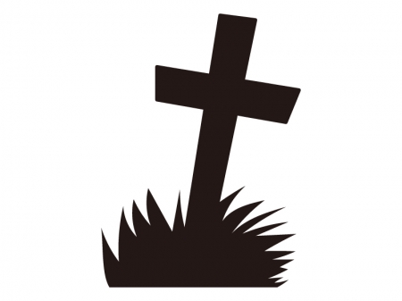 お墓・十字架・ハロウィンのシルエットイラスト