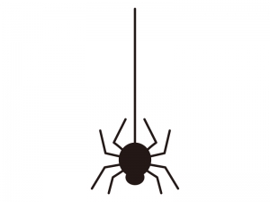 蜘蛛クモ ハロウィンのシルエットイラスト イラスト無料 かわいい