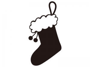 クリスマスブーツ 靴下のシルエットイラスト イラスト無料 かわいいテンプレート