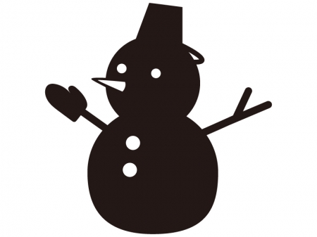 雪だるまのシルエットイラスト イラスト無料 かわいいテンプレート
