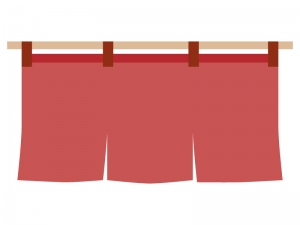 赤い暖簾 のれん のイラスト イラスト無料 かわいいテンプレート