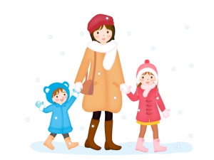 冬にお出かけする親子のイラスト イラスト無料 かわいいテンプレート