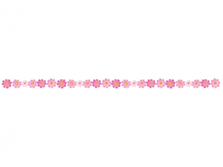 ピンク色のコスモス（秋桜）のライン・線イラスト