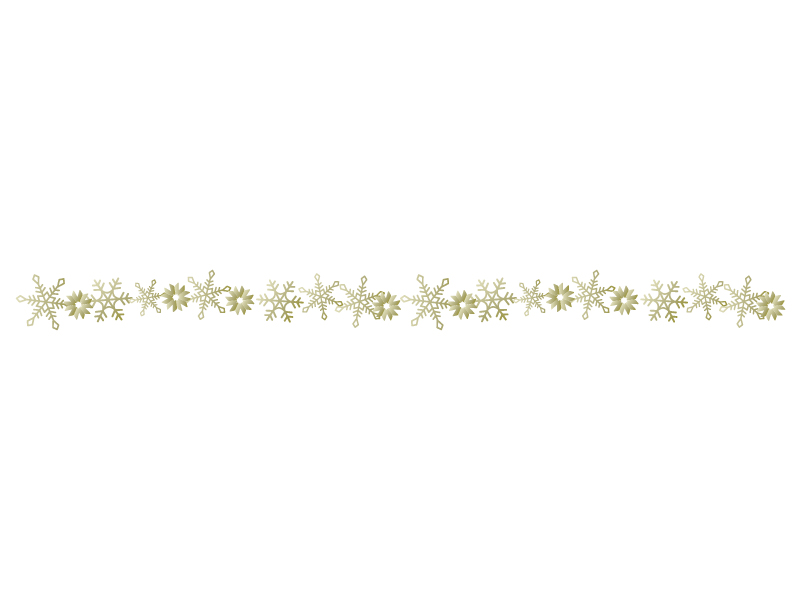 雪の結晶（ゴールド）のライン・線イラスト