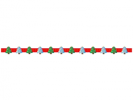 クリスマスツリー・冬のライン・線イラスト