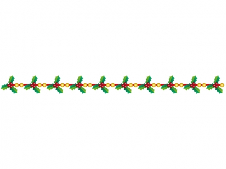 クリスマス・柊（ひいらぎ）のライン・線イラスト02