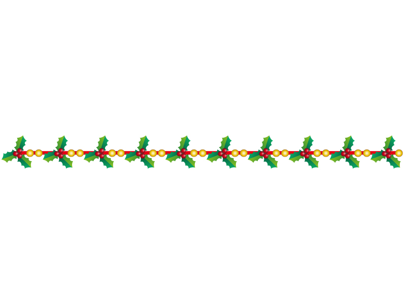 クリスマス 柊 ひいらぎ のライン 線イラスト02 イラスト無料 かわいいテンプレート
