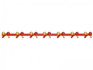 金と赤のリボンのライン 線イラスト イラスト無料 かわいいテンプレート