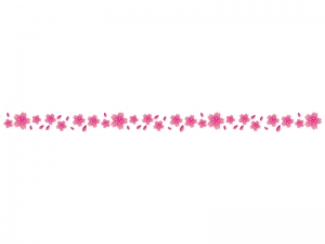 桜の花びらの線 ライン素材03 イラスト無料 かわいいテンプレート