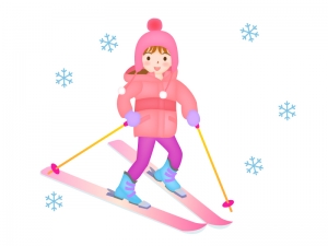 スキーをしている女性のイラスト イラスト無料 かわいいテンプレート